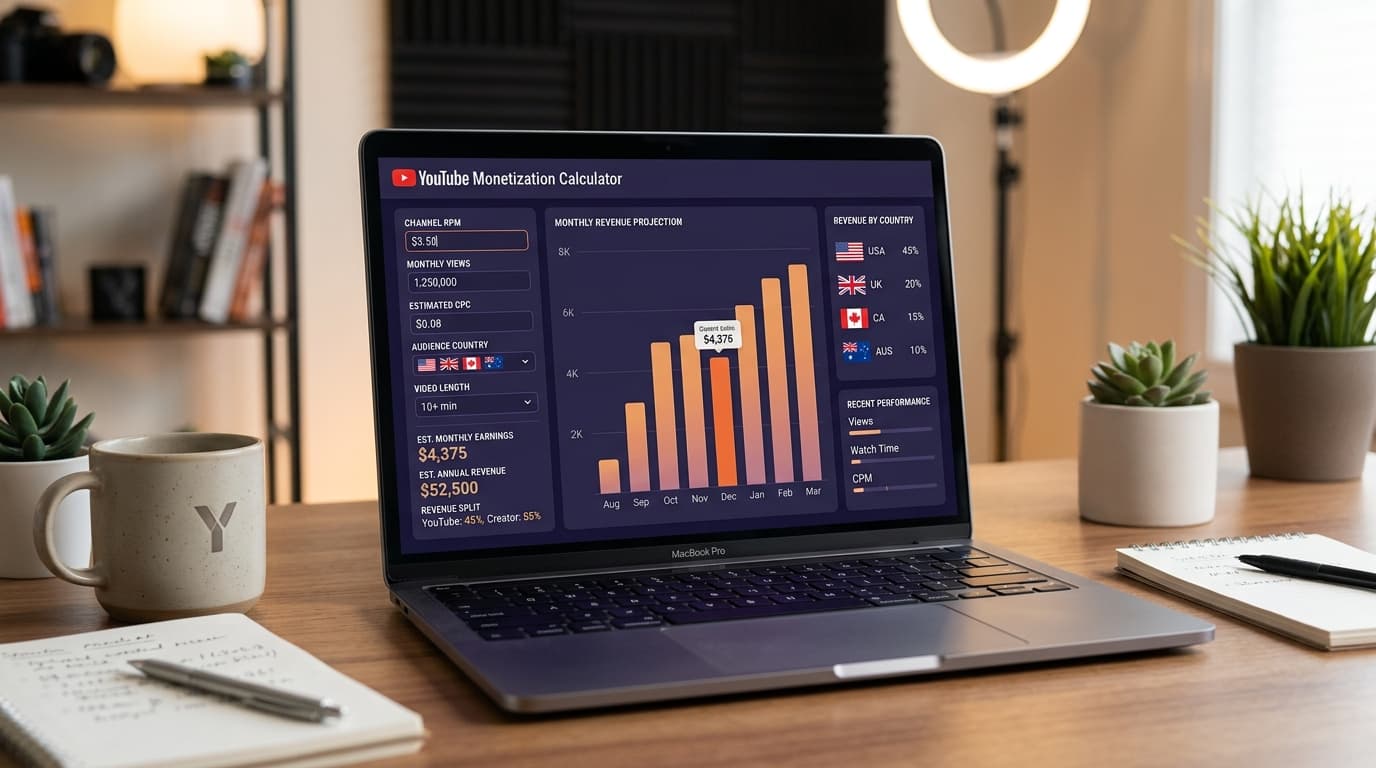 YouTube Monetization Calculator: Estimate Your Earnings in 2026